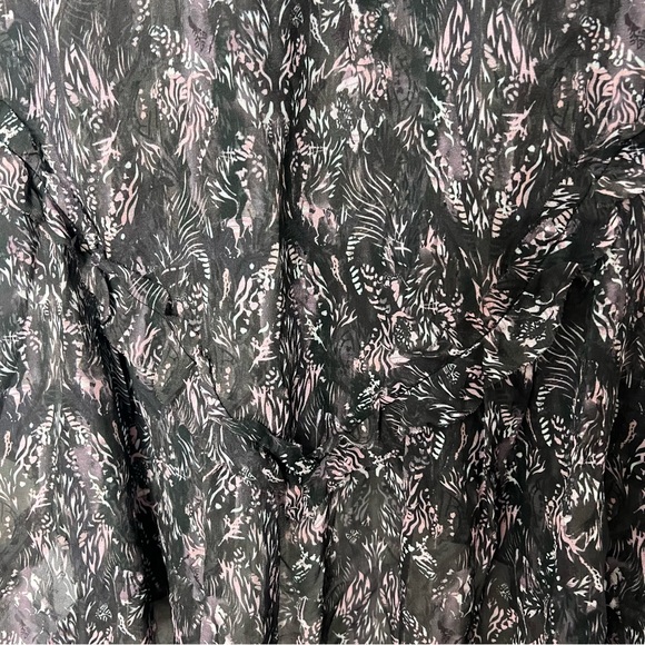 IRO Floral Flutter Sleeve Short Sleeve Top Blouse Size 40/Large 974 - Picture 10 of 11